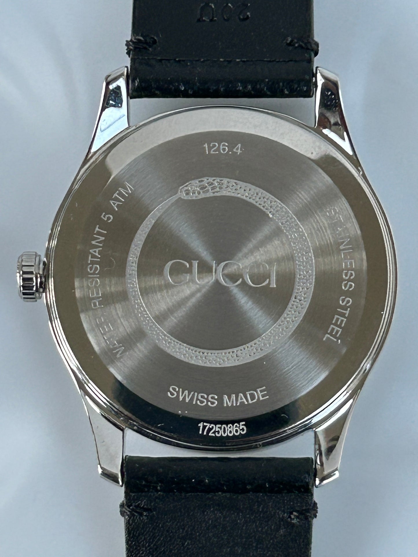 Gucci Bumble Bee Watch Black Leather Band