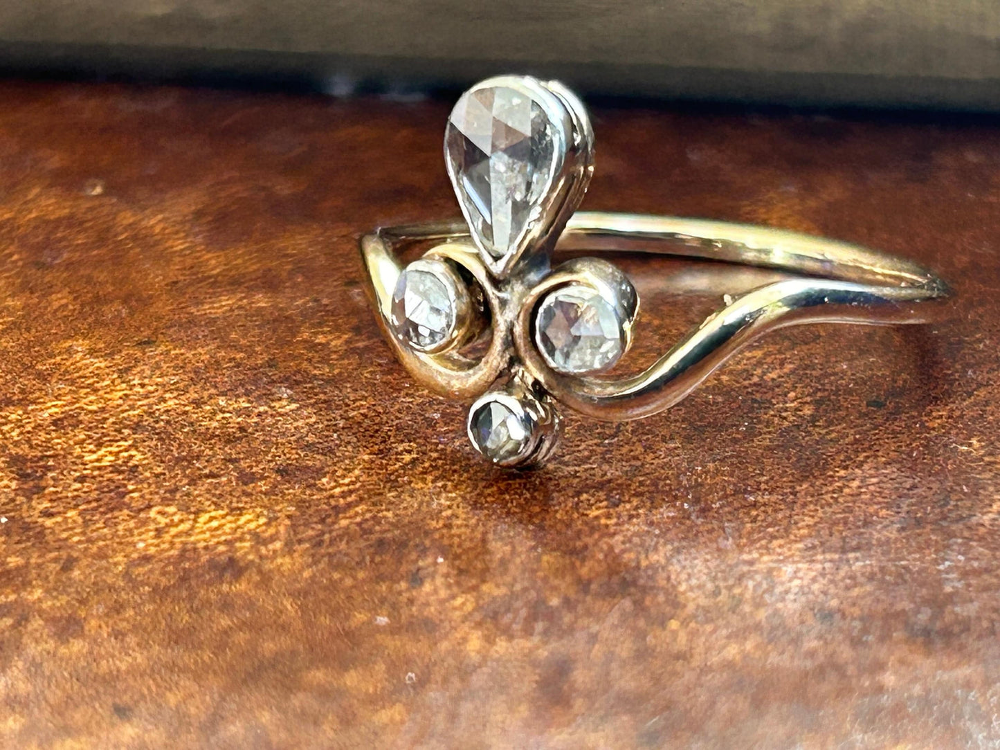 Antique Victorian Rose Cut Diamond Tiara Ring