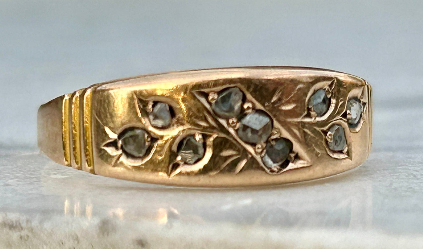 Antique 15k Gold Diamond set Ring.