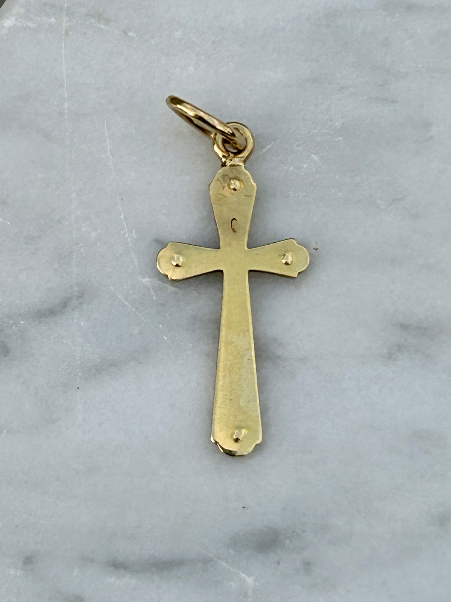 Antique 14k Yellow Gold and Pearl Cross Pendant