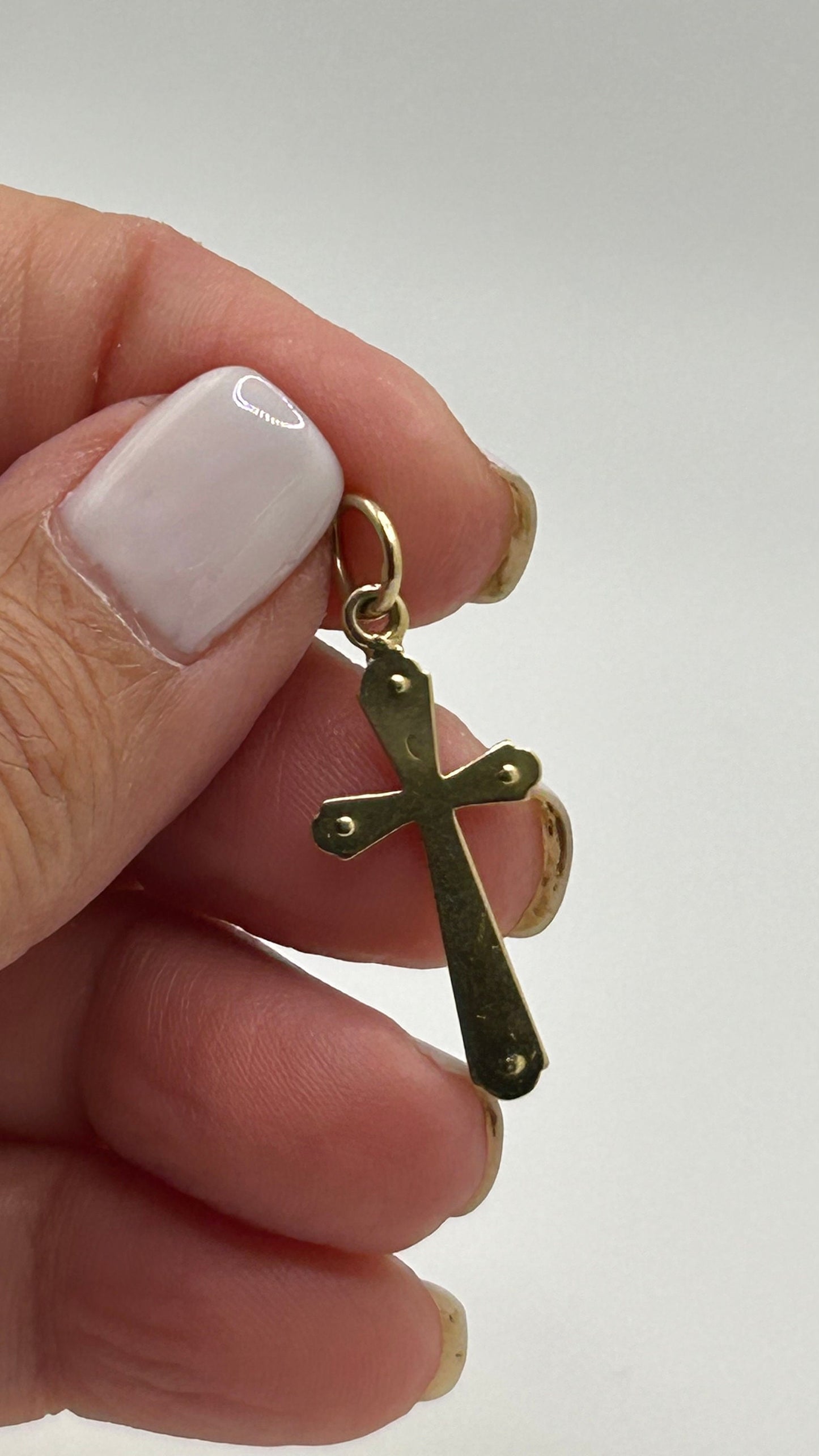 Antique 14k Yellow Gold and Pearl Cross Pendant