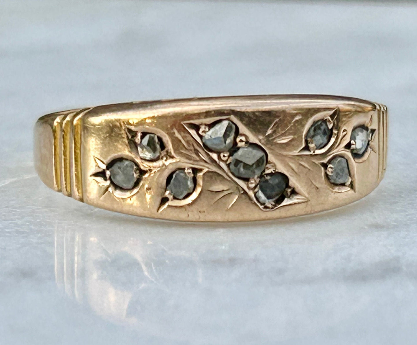 Antique 15k Gold Diamond set Ring.