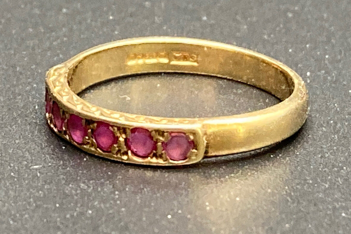 Antique Ruby Stackable Band 9kt Gold