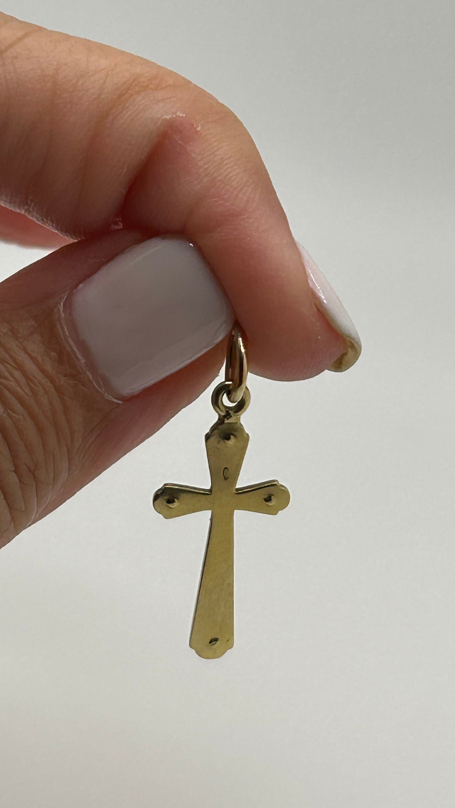 Antique 14k Yellow Gold and Pearl Cross Pendant