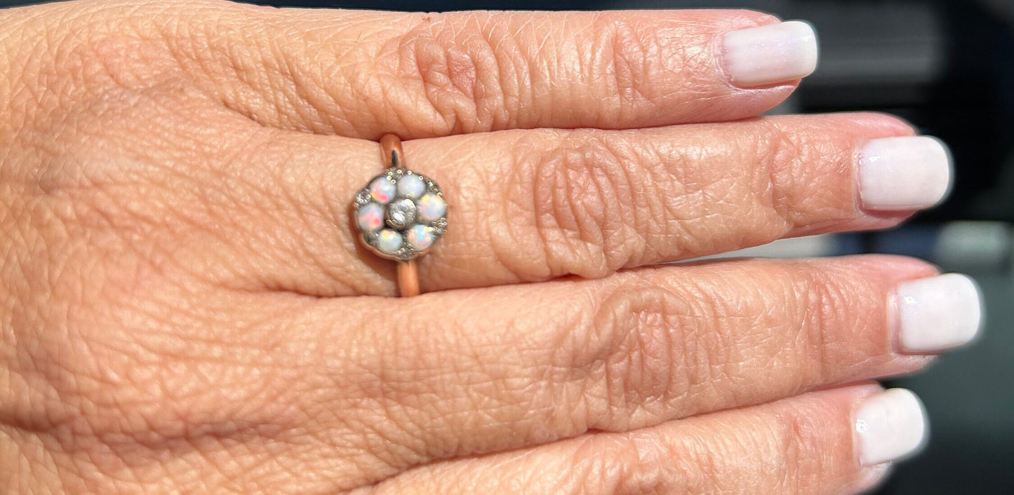 Opal and Paste 9k Gold Ring