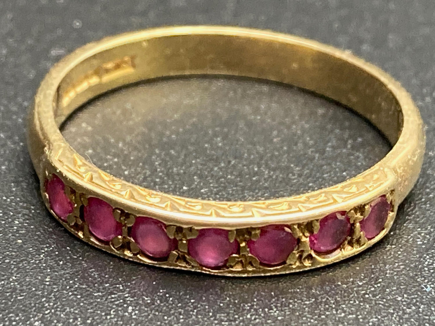 Antique Ruby Stackable Band 9kt Gold