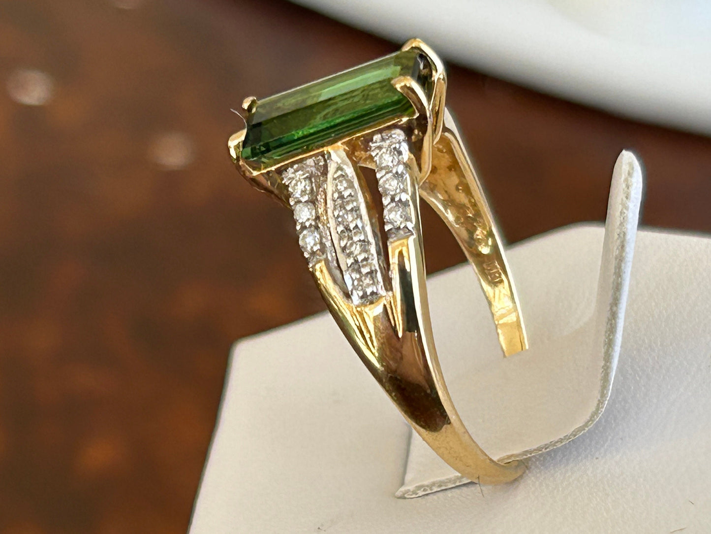 Santa Rosa Tourmaline Diamond Ring 18k Gold