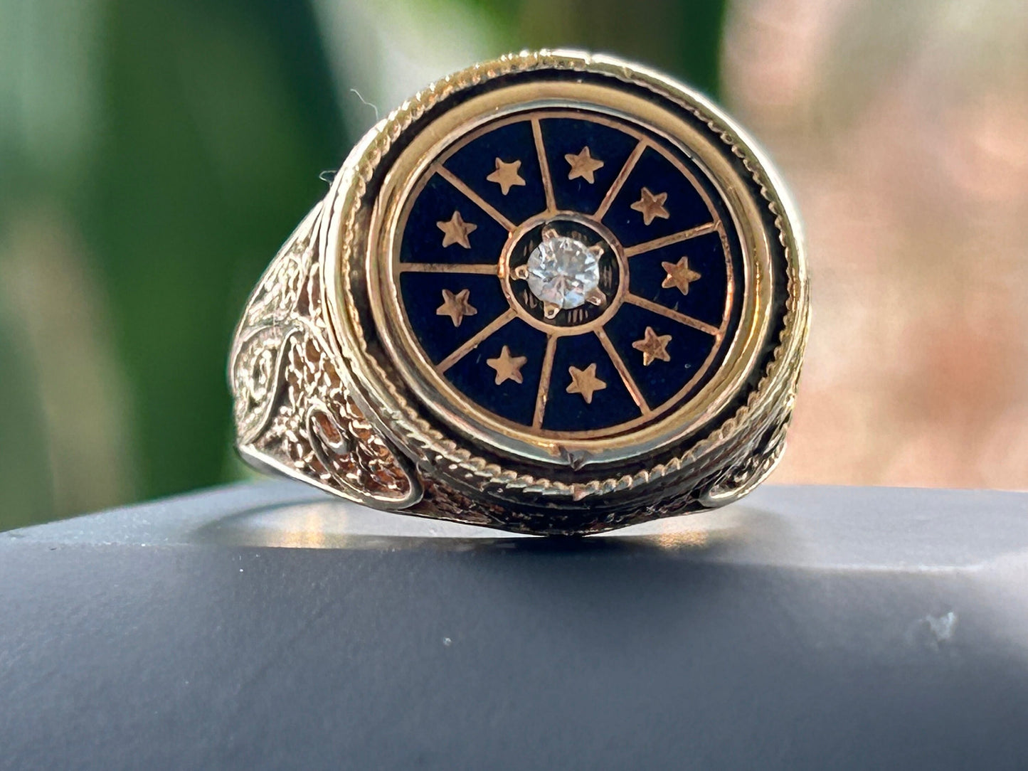 Antique Diamond and Enamel Ring