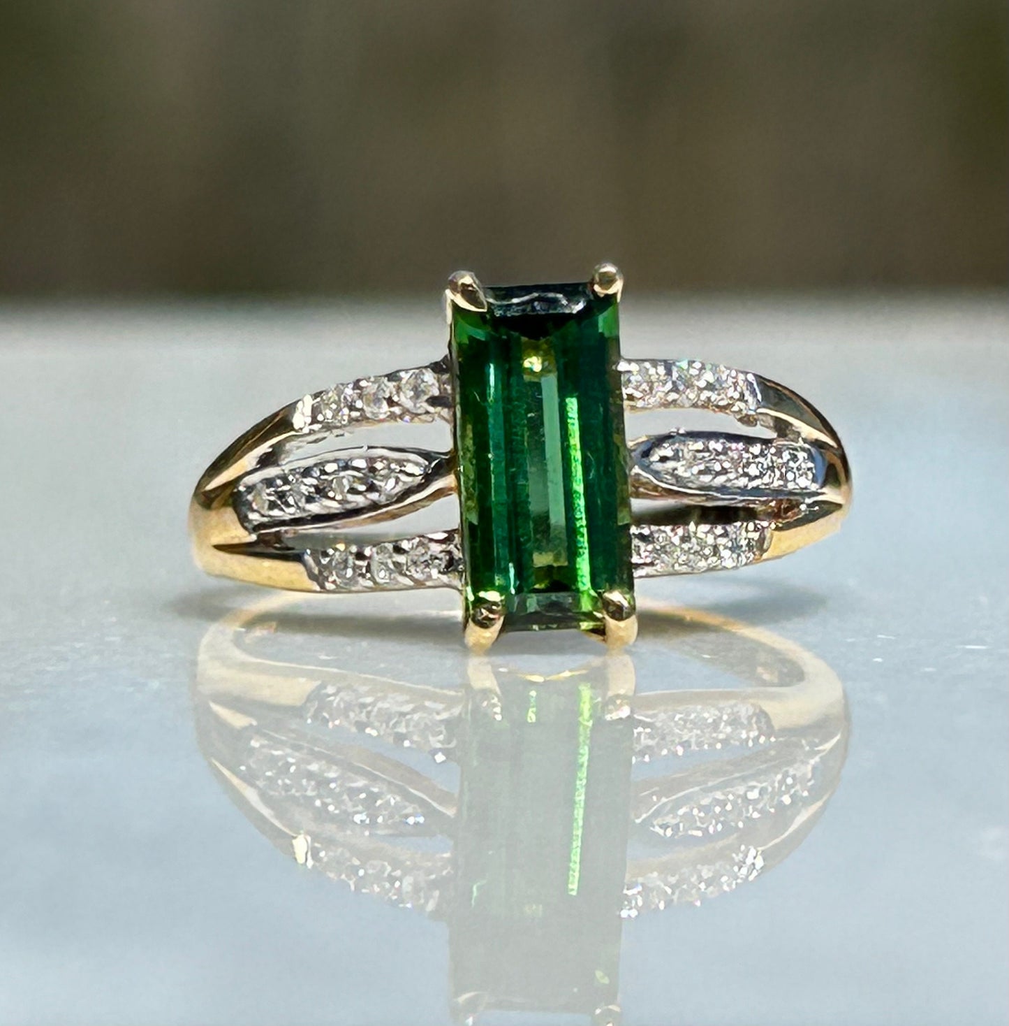 Santa Rosa Tourmaline Diamond Ring 18k Gold