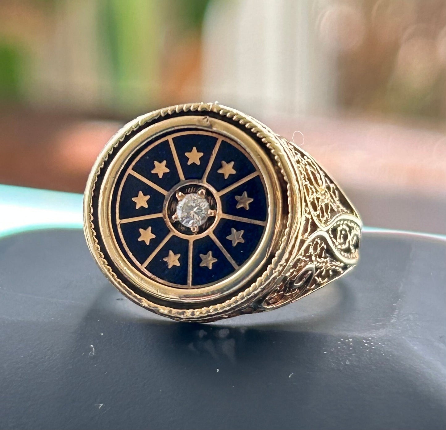 Antique Diamond and Enamel Ring