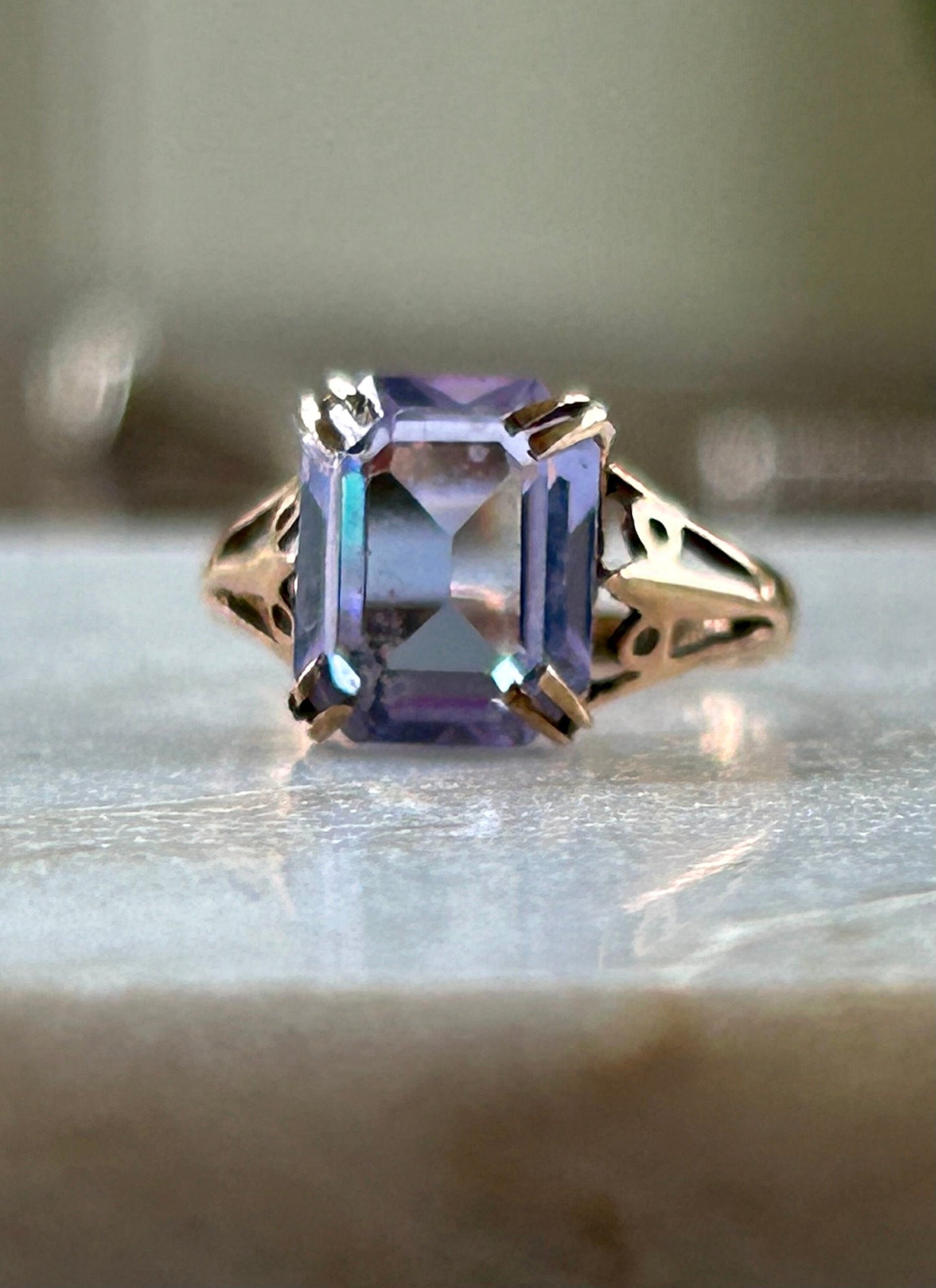 Vintage Amethyst Birthstone Ring 9k Gold