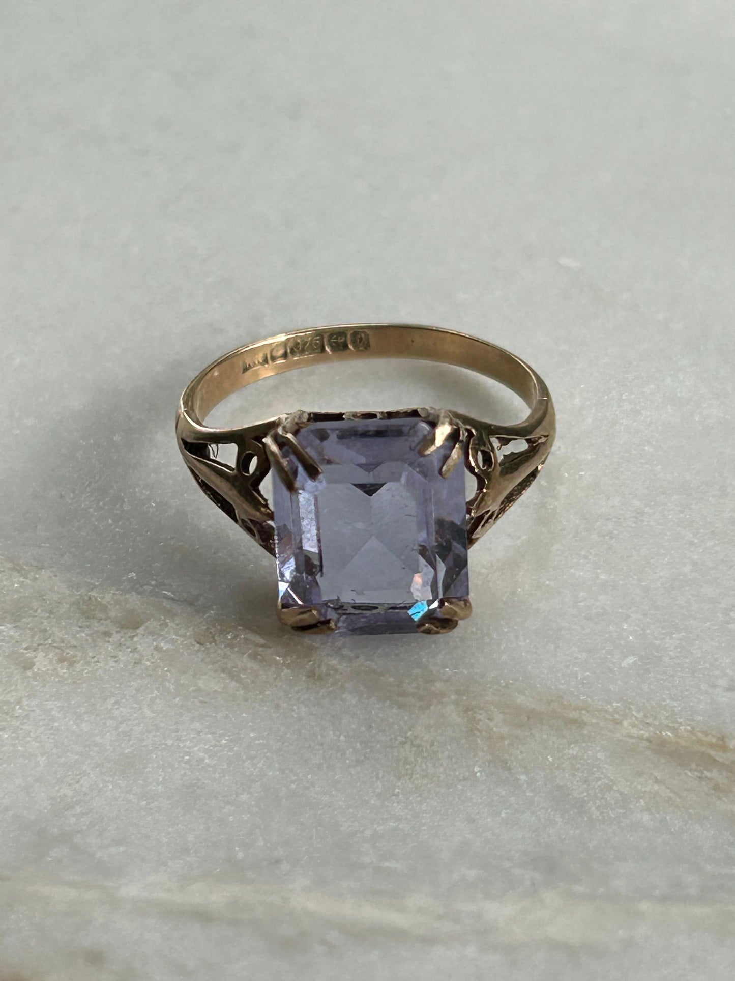 Vintage Amethyst Birthstone Ring 9k Gold