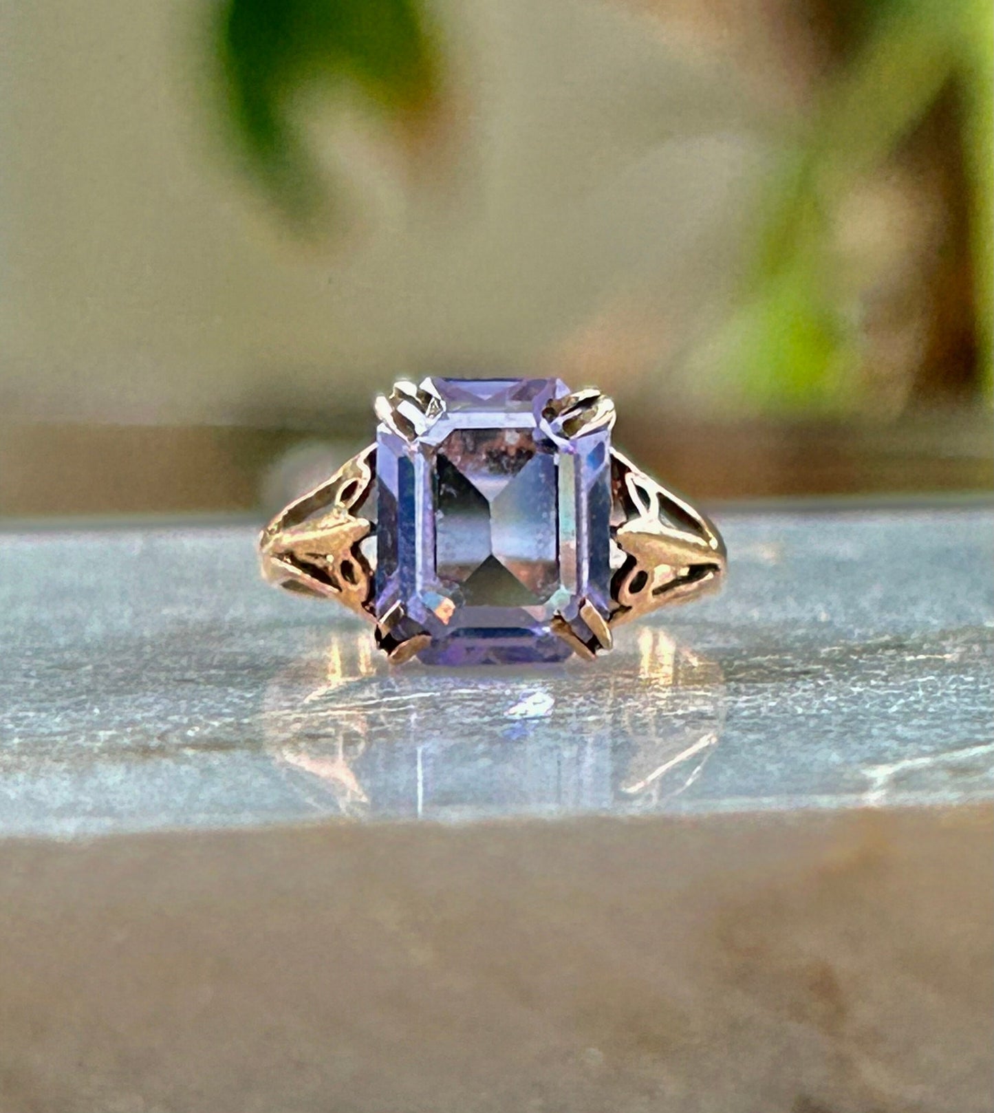 Vintage Amethyst Birthstone Ring 9k Gold