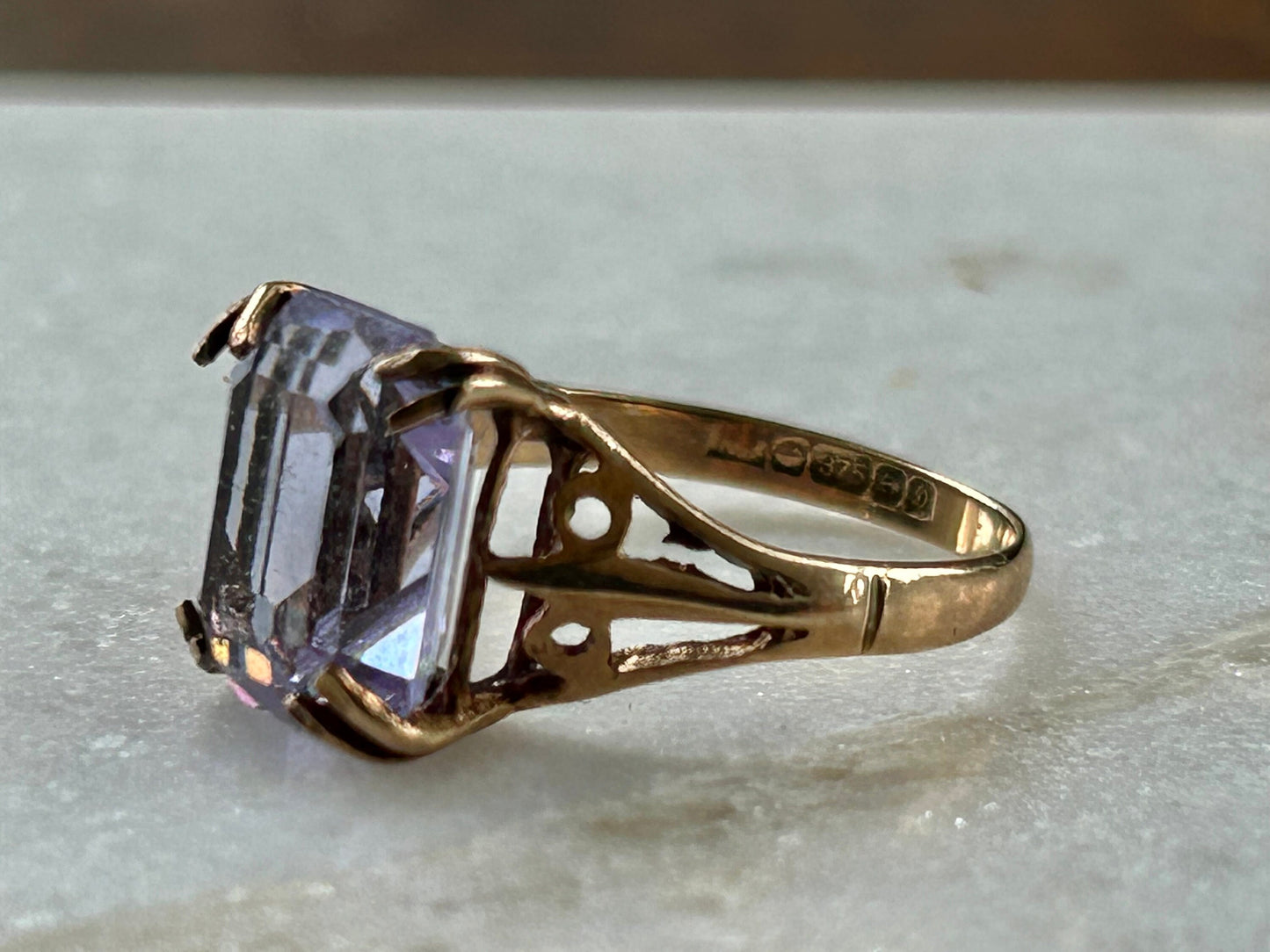 Vintage Amethyst Birthstone Ring 9k Gold