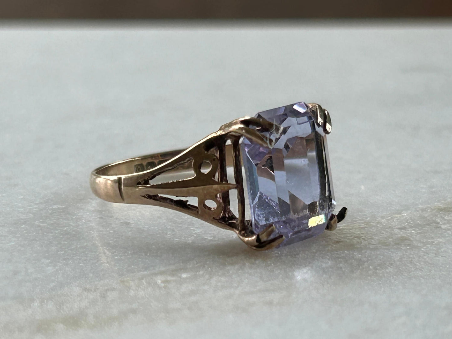 Vintage Amethyst Birthstone Ring 9k Gold