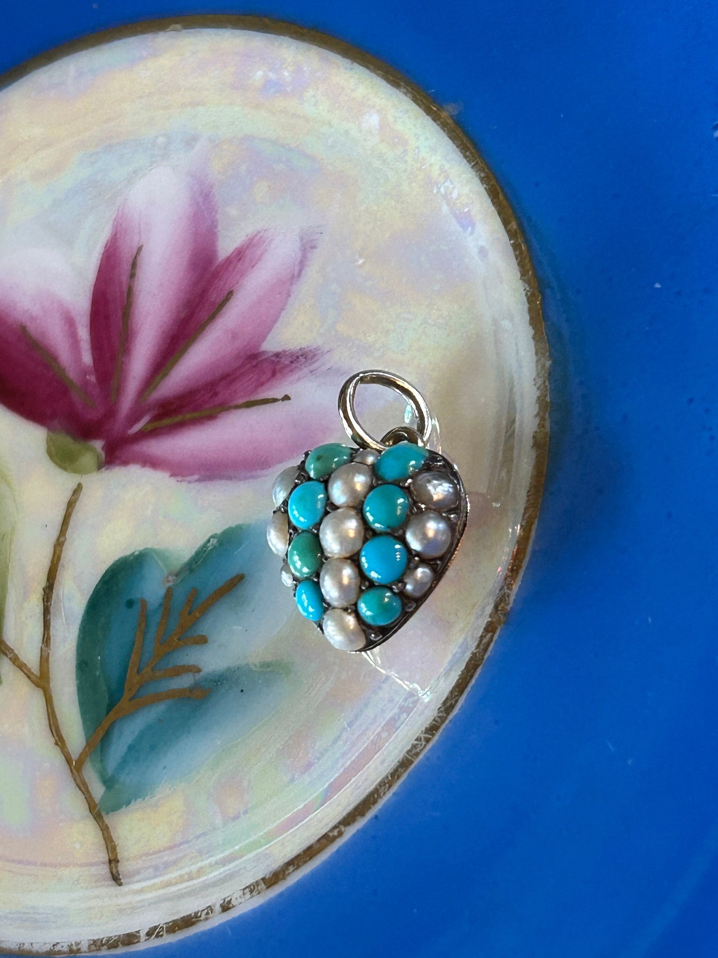 Victorian Turquoise and Split Pearl Pendant