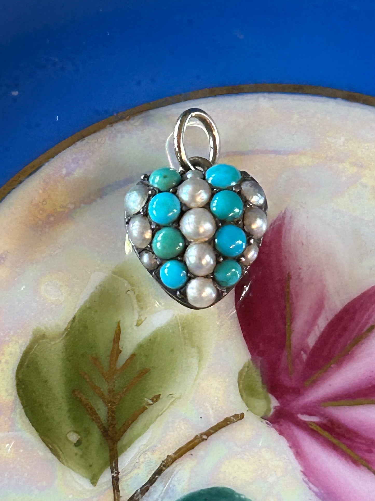 Victorian Turquoise and Split Pearl Pendant