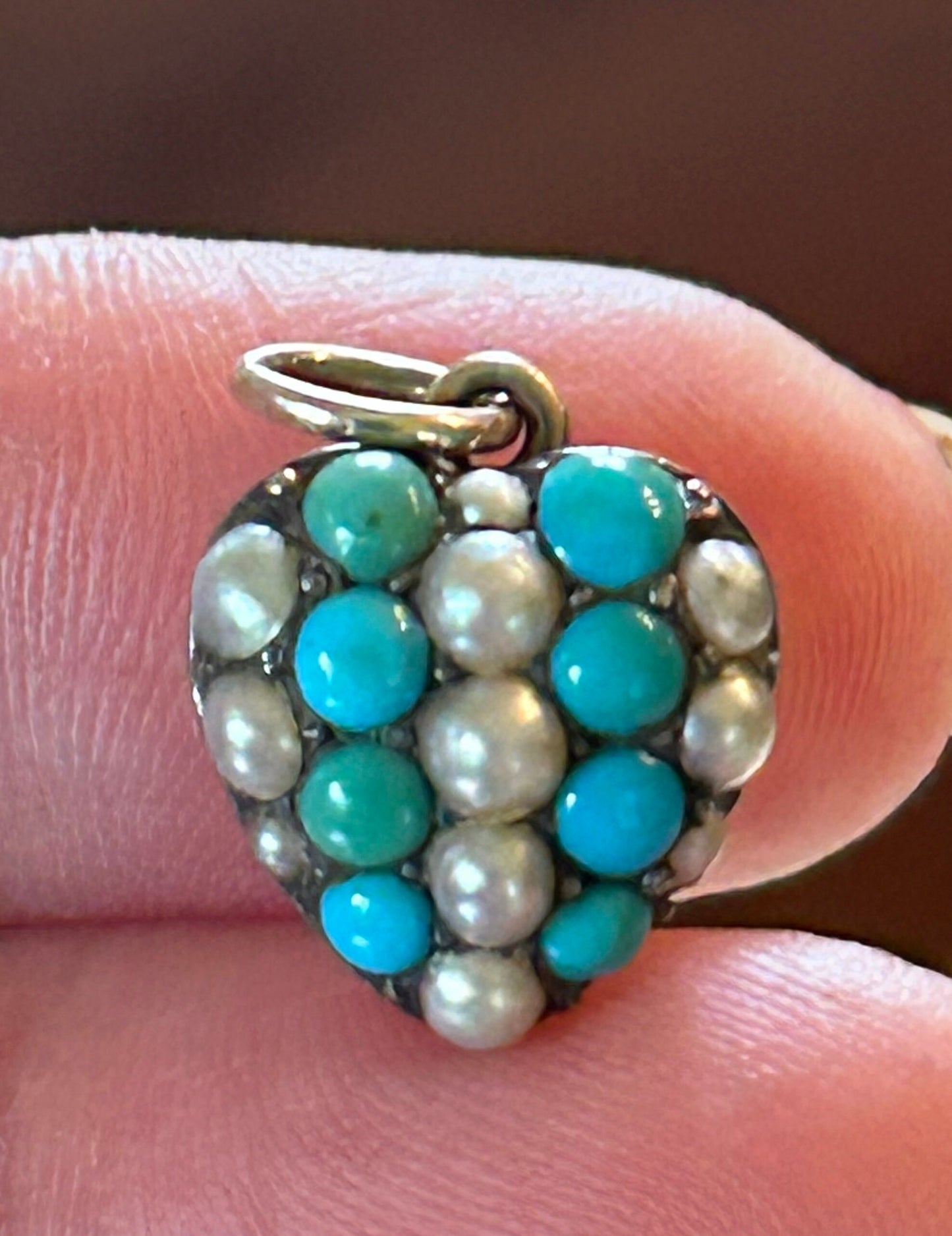 Victorian Turquoise and Split Pearl Pendant