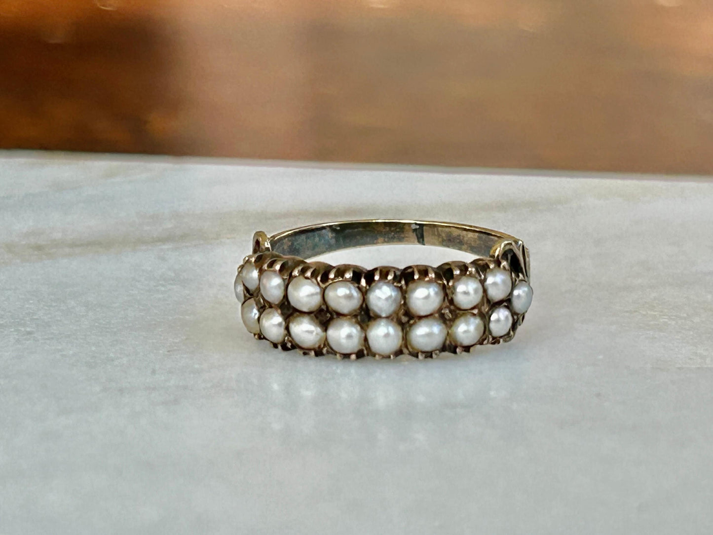 Late Georgian/Early Victorian Two Row Pearl Band Ring